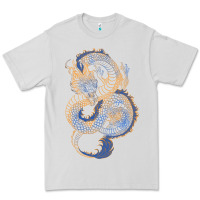 Dove Grey blue and orange dragon Premium Tee - RanaPortraitStore