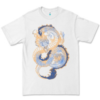 White blue and orange dragon Premium Tee - RanaPortraitStore