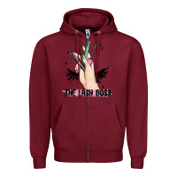 Burgundy the lash boss Zipper Hoodie - MaliasSmallBusiness
