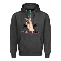 Charcoal Heather the lash boss Zipper Hoodie - MaliasSmallBusiness
