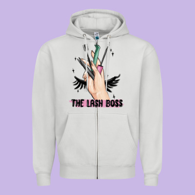 The Lash Boss Zipper Hoodie Designed By Maliassmallbusiness