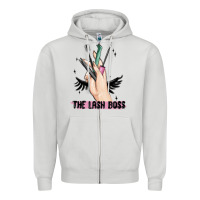Dove Grey the lash boss Zipper Hoodie - MaliasSmallBusiness