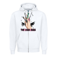 White the lash boss Zipper Hoodie - MaliasSmallBusiness