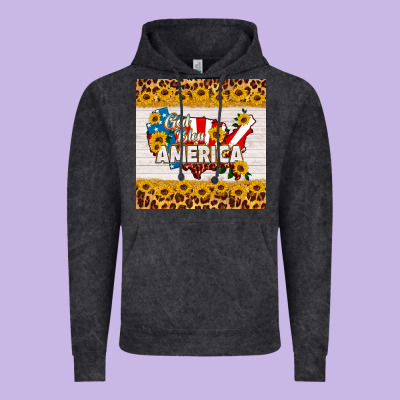 God Bless America Square Coaster Vintage Hoodie Designed By Hra Design Shop