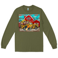 Army Green western truck farm animals mousepad Long Sleeve Tee - BarkalooDesign