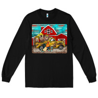 Black western truck farm animals mousepad Long Sleeve Tee - BarkalooDesign
