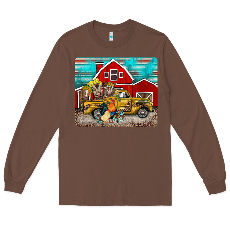 Western Truck Farm Animals Mousepad Long Sleeve Tee by BarkalooDesign | Teevron