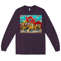 Plum western truck farm animals mousepad Long Sleeve Tee - BarkalooDesign