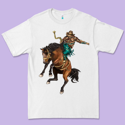 Western Horse Rodeo Premium Tee Designed By Barkaloodesign