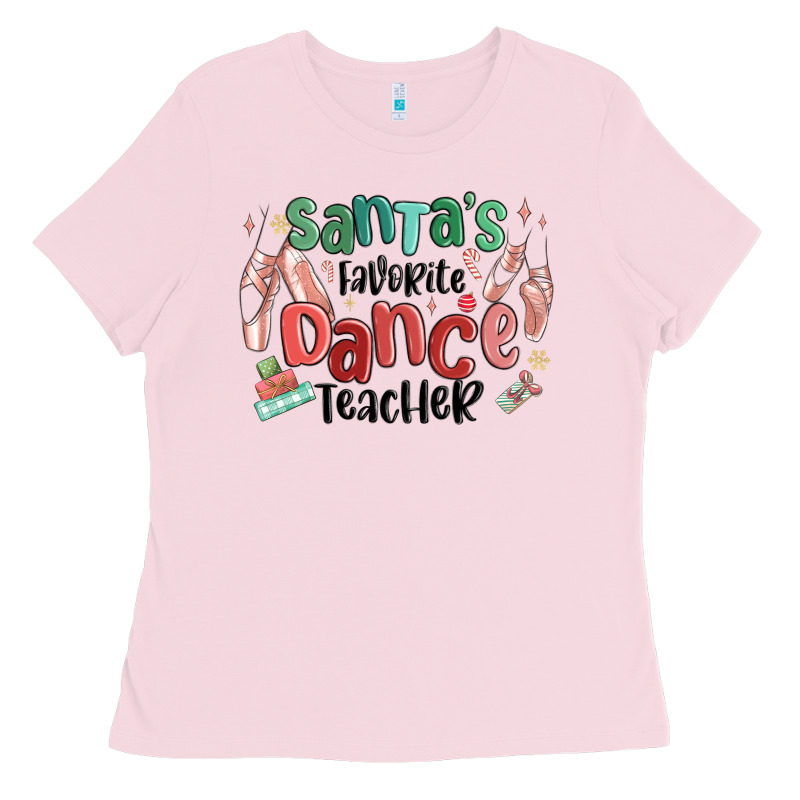 Santa's Favorite Dance Teacher Ladies Tee by MaliasSmallBusiness | Teevron