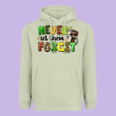 Never Let Them Forget Juneteenth Heavyweight Hoodie Designed By Lillyallendesigns