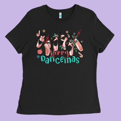 Ladies Tee merry dancemas christmas ballet