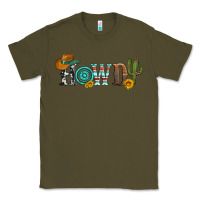 Army Green howdy with cowboy hat and cactus Classic Tee - Artiststas