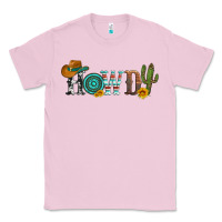 Bubblegum Pink howdy with cowboy hat and cactus Classic Tee - Artiststas