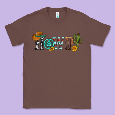 Howdy With Cowboy Hat And Cactus Classic Tee Designed By Artiststas