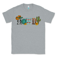 Heather Grey howdy with cowboy hat and cactus Classic Tee - Artiststas