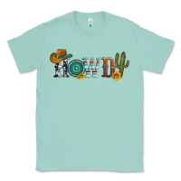 Seafoam howdy with cowboy hat and cactus Classic Tee - Artiststas