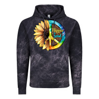 Cloud Black Hippie Soul with Sunflower and Leopard Background Vintage Hoodie - JahusDesignShop