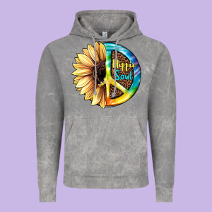 Hippie Soul With Sunflower And Leopard Background Vintage Hoodie Designed By Jahusdesignshop