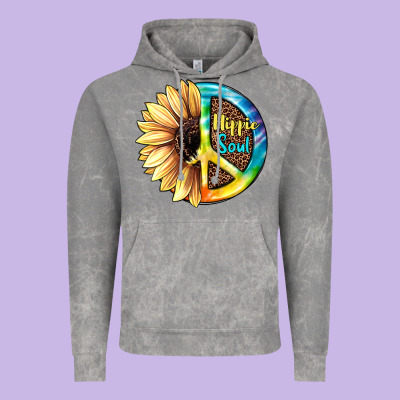 Hippie Soul With Sunflower And Leopard Background Vintage Hoodie Designed By Jahusdesignshop