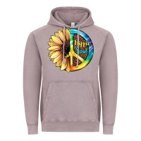 Vintage Zinc Hippie Soul with Sunflower and Leopard Background Vintage Hoodie - JahusDesignShop