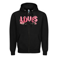 Black oh how he loves us Zipper Hoodie - MaliasSmallBusiness