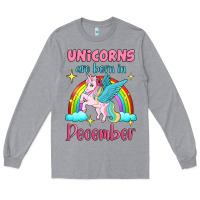 Heather Grey unicorns are born in december Long Sleeve Tee - Jasminsmagicworld