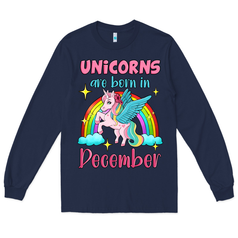 Unicorns Are Born In December Long Sleeve Tee by Jasminsmagicworld | Teevron