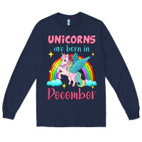Navy unicorns are born in december Long Sleeve Tee - Jasminsmagicworld
