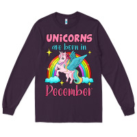 Plum unicorns are born in december Long Sleeve Tee - Jasminsmagicworld