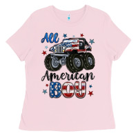 Bubblegum Pink all american boy Ladies Tee - MaliasSmallBusiness