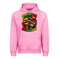 Fuchsia Pink im celebrating juneteenth  (1) Urban Hoodie - CowGirlArtShop