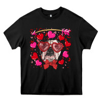 Black Valentine's day  english bulldog Heavy Core Tee - RanaPortraitStore