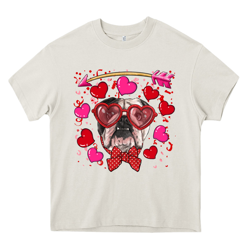 Valentine's Day  English Bulldog Heavy Core Tee by RanaPortraitStore | Teevron