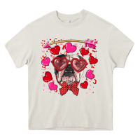 Cream Valentine's day  english bulldog Heavy Core Tee - RanaPortraitStore