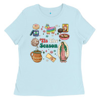 Baby Blue tis the season Ladies Tee - MaliasSmallBusiness