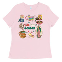 Bubblegum Pink tis the season Ladies Tee - MaliasSmallBusiness
