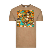 Vintage Coffee autumn cupcakes seamless pattern Vintage Tee - BundleAndBundleShop