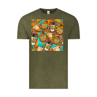 Vintage Olive autumn cupcakes seamless pattern Vintage Tee - BundleAndBundleShop
