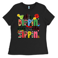 Black chip dippin' margarita sippin' Ladies Tee - JahusDesignShop
