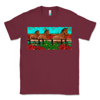 Burgundy horses roses ann cactuses license plate Classic Tee - Artiststas