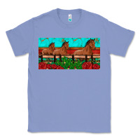Colony Blue horses roses ann cactuses license plate Classic Tee - Artiststas