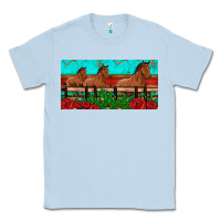 Dusty Blue horses roses ann cactuses license plate Classic Tee - Artiststas