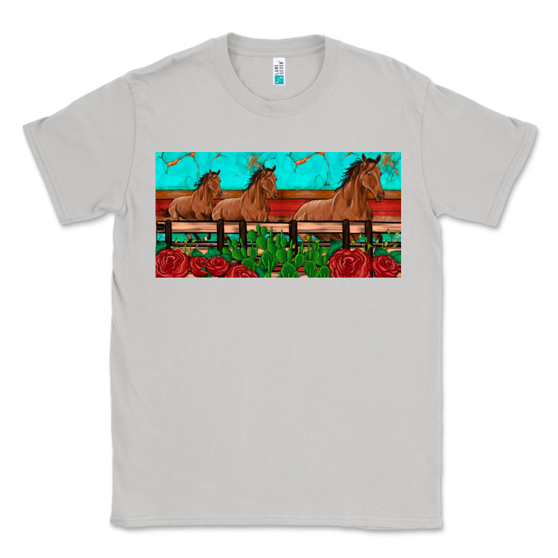 Horses Roses Ann Cactuses License Plate Classic Tee by Artiststas | Teevron