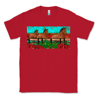 Red horses roses ann cactuses license plate Classic Tee - Artiststas