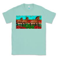 Seafoam horses roses ann cactuses license plate Classic Tee - Artiststas