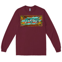 Burgundy western howdy cowgirl leopard serape   license plate template Long Sleeve Tee - BarkalooDesign