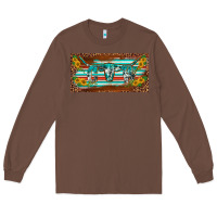 Chestnut western howdy cowgirl leopard serape   license plate template Long Sleeve Tee - BarkalooDesign