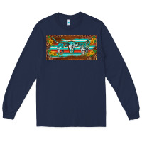 Navy western howdy cowgirl leopard serape   license plate template Long Sleeve Tee - BarkalooDesign