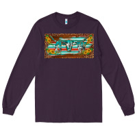 Plum western howdy cowgirl leopard serape   license plate template Long Sleeve Tee - BarkalooDesign